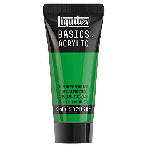 Liquitex 8870466​ Basics Acrylfarbe - Hellgrün Permanent​, 22ml Tube, lichtecht, wasserfest, zum Malen und Dekorieren von Holz, Metall, Keramik, Kunststoff, Leinwand von Liquitex