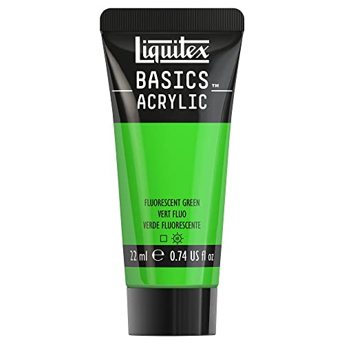 Liquitex 8870499​ Basics Acrylfarbe - Grün Fluo​, 22ml Tube, lichtecht, wasserfest, zum Malen und Dekorieren von Holz, Metall, Keramik, Kunststoff, Leinwand von Liquitex