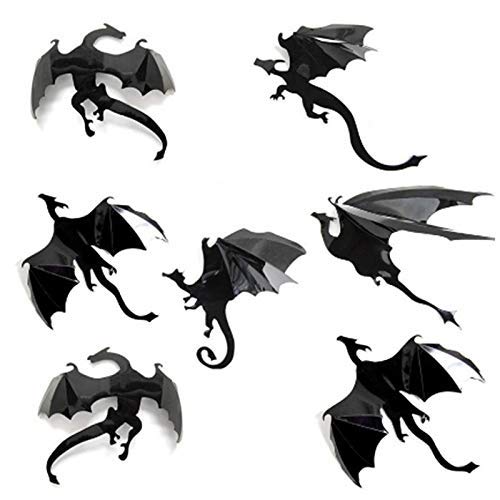 Drachen Wandaufkleber Wandtattoo Drache Wanddeko 3D Spiel Aufkleber Gothic Wandsticker Party Dekoration DIY Home Deko Halloween Wandaufkleber von Lispeed