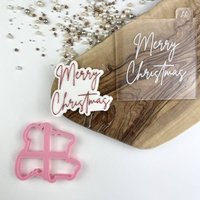 Merry Christmas Style 2 Keksstecher Und Prägung, Weihnachtskeksschneider, Frohe Weihnachten Keksprägung, Briefkasten Ideen von LissieLoves