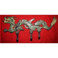 Sun Loong Drache Figur Wandhaken | Messing Wanddekoration Haken von LittletalesCreations