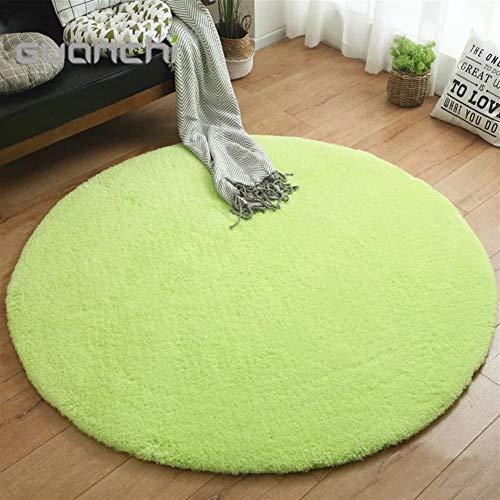 LIVEINU Hochflor Shaggy Teppich für Wohnzimmer Langflor Pflegeleicht Rund Teppich Hochwertig Hohe Fadendichte Wasser Absorbierend Badezimmerteppich Für Wohnzimmer Gras Grün Ø 120 cm von LIVEINU