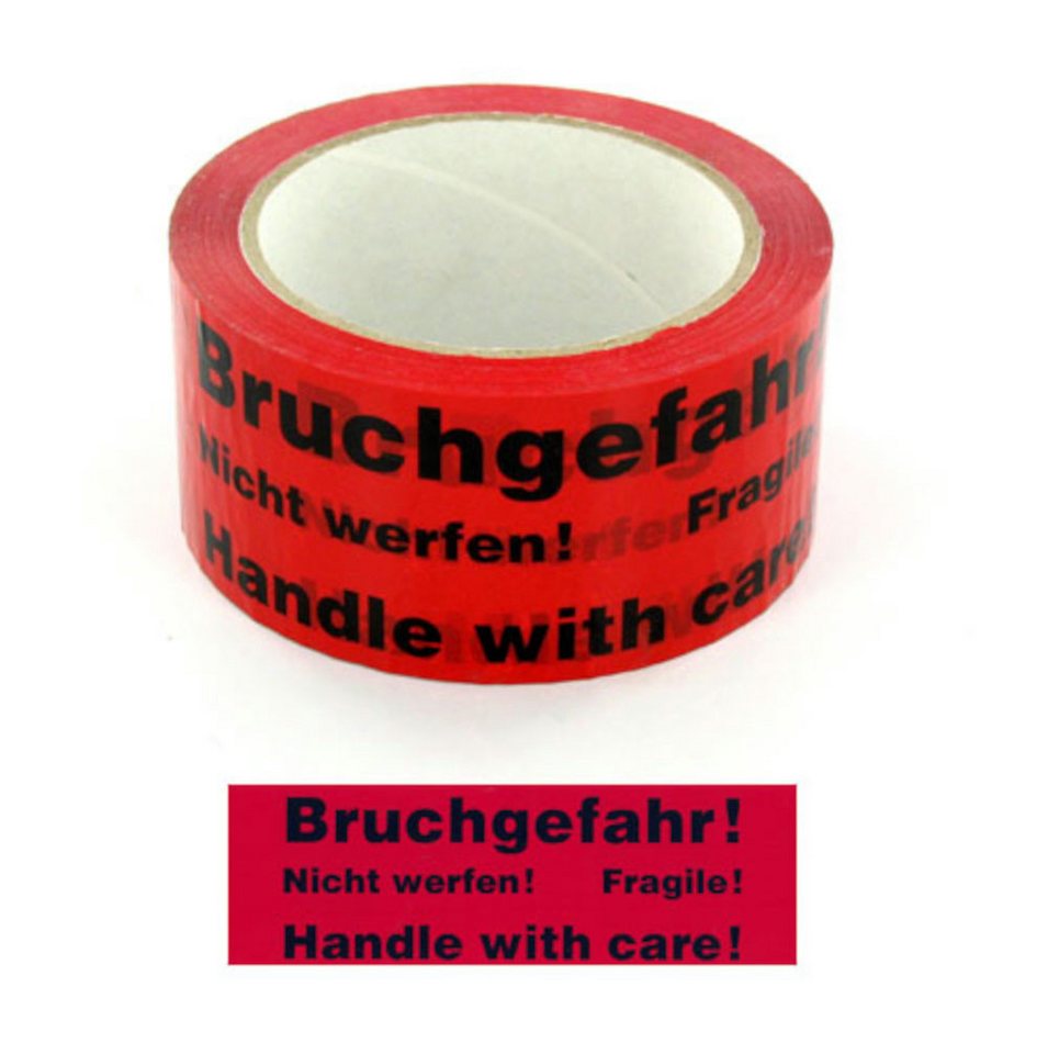 Livepac Office Klebeband Paketband Packband Warnband Bruchgefahr 66m x 50mm von Livepac Office