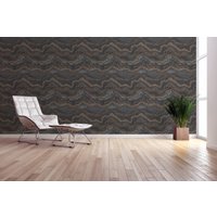 living walls Vliestapete "Stories of Life Tapete in Malachit Steinoptik Schwarz Gold", glänzend, Metallic Design Vliestapete für Wohnzimmer von Living Walls