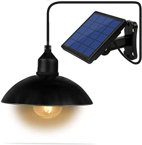 Lixada Solar Pendelleuchte E27 Außenleuchte Sensitive Light IP65 Wasserbeständigkeit für Garten Hof Terrasse Balkon (1) von Lixada