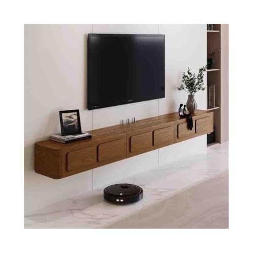 Lowboard Schwebender, an der Wand montierter TV-Schrank, schwebende Vintage-TV-Konsole aus Holz mit herunterklappbarer Tür und Aufbewahrungsschubladen, platzsparender, schmaler, an der Wand montierter Lowboard Schwebender, an der Wand montierter TV-Schrank, schwebende Vintage-TV-Konsole aus Holz mit herunterklappbarer Tür und Aufbewahrungsschubladen, platzsparender, schmaler, an der Wand montierter von Lizhuzhuzs28