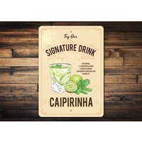 Caipirinha Trinkschild, Getränk, Bargeschenk, Bargetränk Geschenk, Schild Für Bars, Geschenk Mütter, Bar Menü von LiztonSignShop