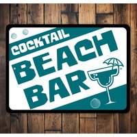 Cocktail-Strandbar-Schild, Strandbar-Geschenk, Individuelles Strandbar-Schild, Strandliebhaber-Dekor, Strandschilder, Schild Für Bar-Dekor, Dekor von LiztonSignShop