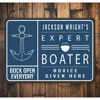 Expert Boater Schild, Booting Geschenk Für Bootfahren, Seehaus Geschenk, Papa Boot Dekor See, See Haus Schild von LiztonSignShop