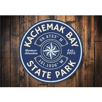 Kachemak Bay Schild, Schild Für State Park, Park Traveler Geschenk, Bay, Reise Geschenk, Kompass Deko von LiztonSignShop