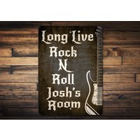 Rock N Roll Schild, Individuelles Musikschild, Musik Dekor, Liebhaber, Schild Für Musik, Rockstar Geschenke, Vintage von LiztonSignShop