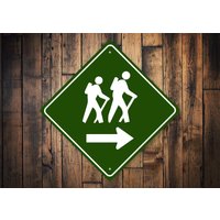 Wanderschild, Wanderer Richtungsschild, Zeichen Für Wandern, Diamant Weg Diamant, Individuelles Wegschild, Schild Hütten von LiztonSignShop