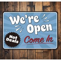 Were Open Sign, Retro Schild, Vintage Retro, Shop Schild Für Shop, Store Offen, Metall von LiztonSignShop