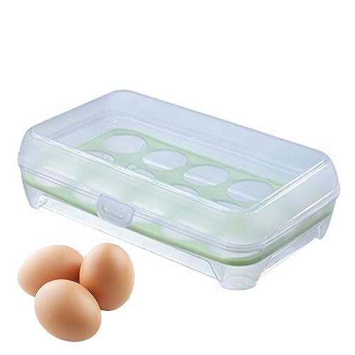 Lnhgh Eieraufbewahrungsbox - Eierbox mit 15 Fächern für den Kühlschrank | Eierablage-Wagenspender, Eieraufbewahrungsbehälter-Tablett für Picknick, Reisen, Küche, Camping von Lnhgh