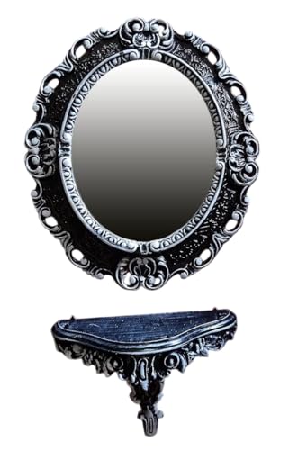 Lnxp Set Schwarz Weiß Wandspiegel + Konsole M OVAL Wandkonsole Barock Antik 44x38 Flur Eingangsmöbel Möbel Konsole Ablage Spiegel Wandregal 45SET Lnxp Set Schwarz Weiß Wandspiegel + Konsole M OVAL Wandkonsole Barock Antik 44x38 Flur Eingangsmöbel Möbel Konsole Ablage Spiegel Wandregal 45SET von Lnxp