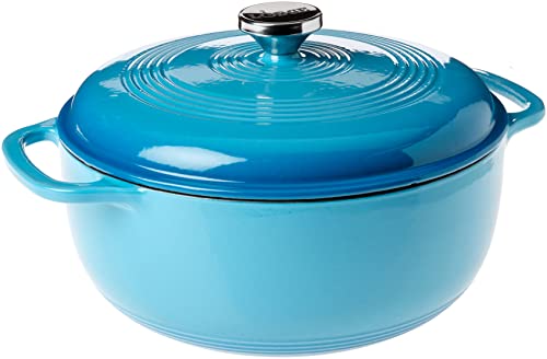 Lodge Schmortopf aus emailliertem Gusseisen mit Deckel, Doppelgriffe, ofenfest bis 260 °C oder auf dem Herd, zum Marinieren, Kochen, Backen, Kühlen und Servieren, Kornblumenblau Lodge Schmortopf aus emailliertem Gusseisen mit Deckel, Doppelgriffe, ofenfest bis 260 °C oder auf dem Herd, zum Marinieren, Kochen, Backen, Kühlen und Servieren, Kornblumenblau von Lodge
