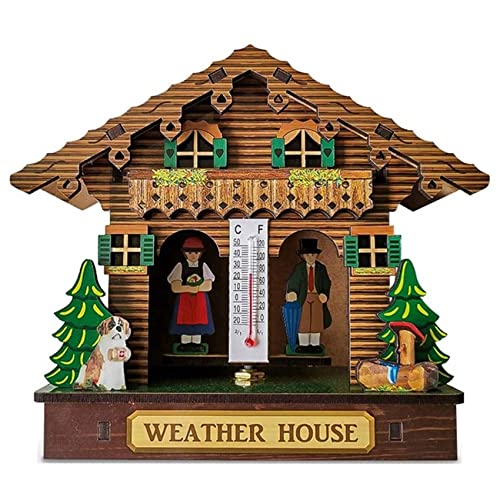 Lodokdre Wetterhaus Waldhaus mit und Chalet Barometer Thermometer und Hygrometer Heimdekoration von Lodokdre