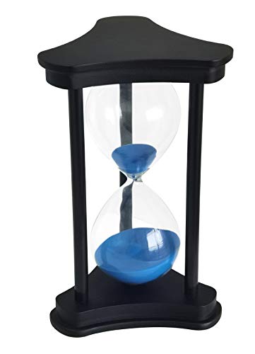 Sanduhr 60 Minuten Timer Sanduhr für Ornament Weihnachten Neujahr Geburtstag Tee Kaffee Tabelle Bücherregal Schule Spiel Hölzern Rahmen Hourglass 1 Stunde Dekoration Blau von Lodunsyr