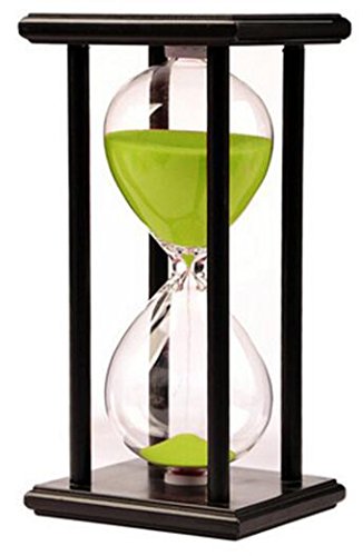 Lodunsyr Sanduhr Timer Uhr Sanduhr 30 Minuten Zuhause Ornament Schreibtisch Dekoration für Wohnzimmer Kaffetisch Schule Spiel 30 Minuten Hourglass Hölzern Rahmen Sanduhr Grün von Lodunsyr