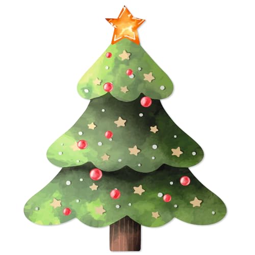 Logbuch-Verlag 200 Weihnachtsbaum Sticker Tannenbaum Aufkleber Weihnachten Weihnachtssticker auf Rolle grün gold Ø 5 cm von Logbuch-Verlag