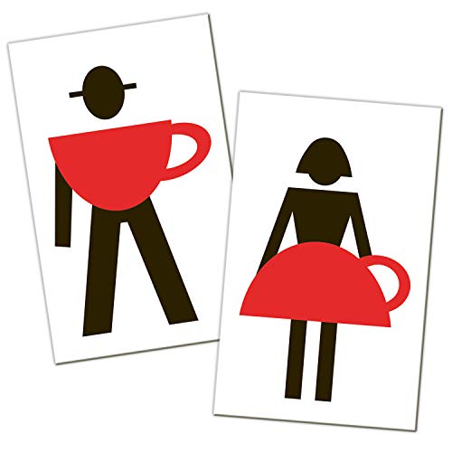 Logbuch-Verlag Mann u. Frau WC-Schild Toilettenschild Türschild Damen Herren selbstklebend von Logbuch-Verlag