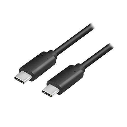 LogiLink CU0128 Anschlusskabel, USB 3.2 Typ-C (Gen2) zum Laden (HighSpeed Charging) & Synchronisieren, Schwarz 0,5m von Logilink