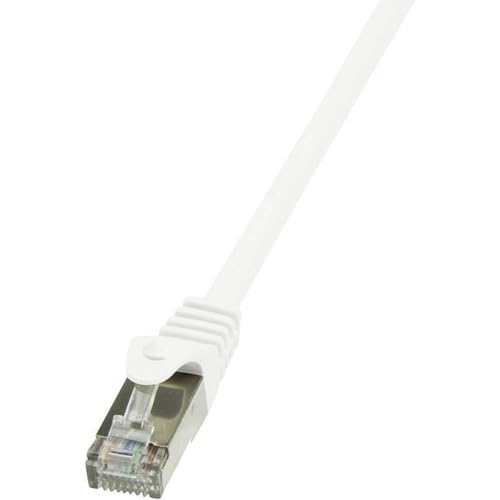 LogiLink CP2031S RJ45 Netzwerkkabel, Patchkabel CAT 6 F/UTP 1.00m Weiß mit Rastnasenschutz, 5 Stück von Logilink