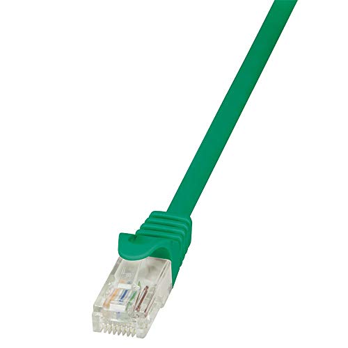 LogiLink CP2035U RJ45 Netzwerkkabel, Patchkabel CAT 6 U/UTP 1.00m Gruen mit Rastnasenschutz, 5 Stück von Logilink