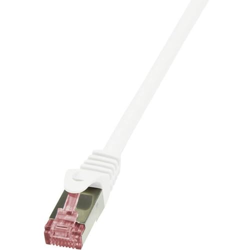 LogiLink CQ2051S RJ45 Netzwerkkabel, Patchkabel CAT 6 S/FTP 2.00m Weiß Flammwidrig, mit Rastnasensc, 3 Stück von Logilink