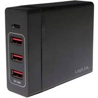 LogiLink PA0122 USB-Ladegerät 60W Steckdose Ausgangsstrom (max.) 10200mA Anzahl Ausgänge: 4 x USB, von Logilink