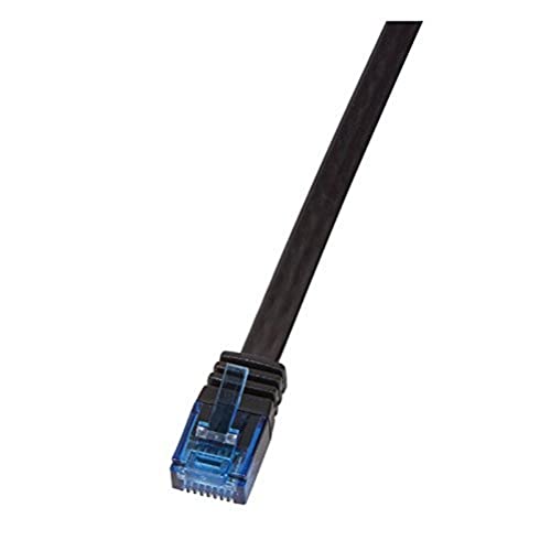 LogiLink flach Patchkabel RJ45 U/UTP Cat6 5.00m Schwarz, 3 Stück von Logilink