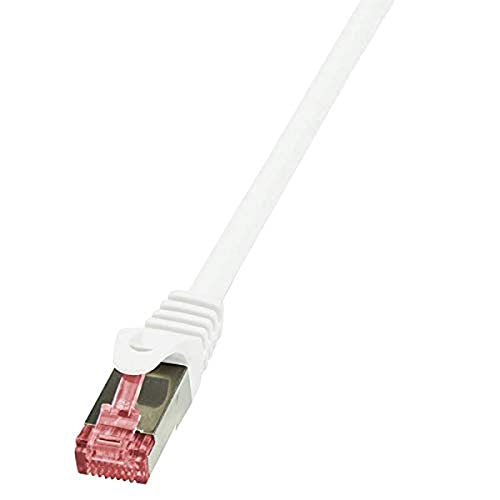 Logilink CQ2081S RJ45 Netzwerkkabel, Patchkabel CAT 6 S/FTP 7.50m Weiß Flammwidrig, mit Rastnasensc von Logilink