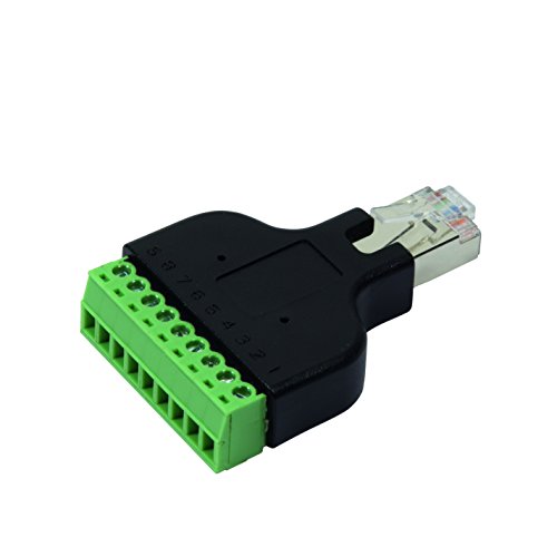 Logilink RJ45/Terminal Adapter verbindet die 8-Pins des 8P8C Modularsteckers mit den Schraubklemmen des SOG von Logilink