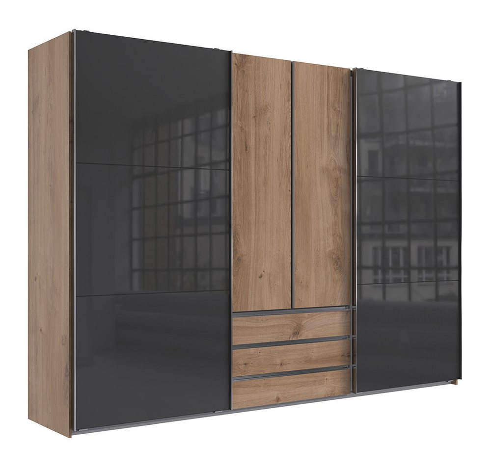 Lomadox Kleiderschrank MIDLAND-43 in Eiche mit grau Schwebetüren Drehtüren 300x216x65 cm Lomadox Kleiderschrank MIDLAND-43 in Eiche mit grau Schwebetüren Drehtüren 300x216x65 cm von Lomadox