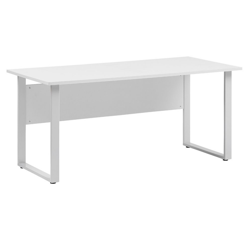 Lomadox Schreibtisch META-80, Büro Tisch Arbeitstisch hell grau Metallgestell 160x73,2x65 cm von Lomadox