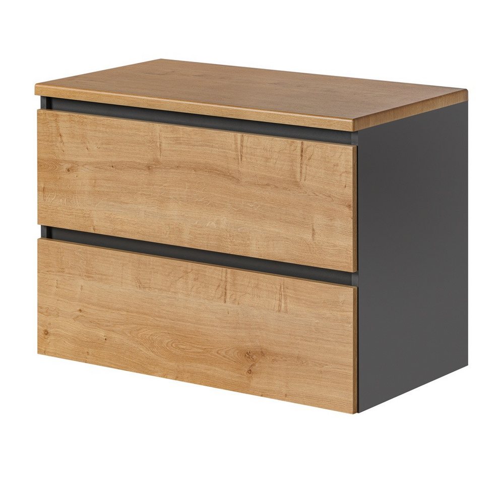 Lomadox Waschbeckenschrank MODENA-56 Hamilton Eiche Nb. 80/59,5/46 cm von Lomadox