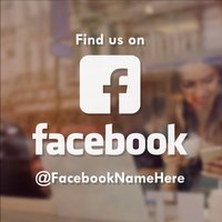 Finde Uns Auf Facebook | Social Media Tag Name Business Shop Inhaber Fenster Tür Vinyl Aufkleber Typ 3 in 24 Farben Erhältlich von LondonDecal