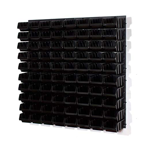 Wandregal Lagerregal Werkzeugwand Stapelboxen Wandplatten schwarz POP Serie Gr.2 von Prosperplast