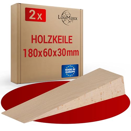 LouMaxx 2er Set Holzkeile groß aus Buche natur - Keile Holz 180x60x30 mm - Robuste Hartholzkeile als Türkeil Holz, Montagekeile & Verlegkeile – Holzkeil made in Europe – Holzkeile Hartholz LouMaxx 2er Set Holzkeile groß aus Buche natur - Keile Holz 180x60x30 mm - Robuste Hartholzkeile als Türkeil Holz, Montagekeile & Verlegkeile – Holzkeil made in Europe – Holzkeile Hartholz von LouMaxx