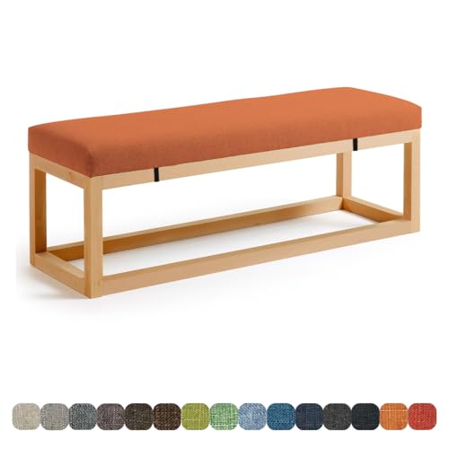 Lsjoaw Bankauflage Bankkissen Sitzauflage Sitzkissen Bank 100X30X5CM Stuhlkissen Bankpolster Schaukel mit abnehmbarem Bezug für Fensterbank Outdoor Gartenmöbel Terrasse Drinnen Sitz,Orange von Lsjoaw