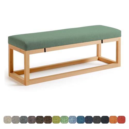 Lsjoaw Bankauflage Bankkissen Sitzauflage Sitzkissen Bank 100X35X3CM Stuhlkissen Bankpolster Schaukel mit abnehmbarem Bezug für Fensterbank Outdoor Gartenmöbel Terrasse Drinnen Sitz,Green von Lsjoaw