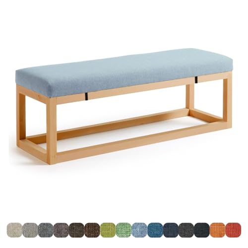 Lsjoaw Bankauflage Bankkissen Sitzauflage Sitzkissen Bank 100X45X5CM Stuhlkissen Bankpolster Schaukel mit abnehmbarem Bezug für Fensterbank Outdoor Gartenmöbel Terrasse Drinnen Sitz,Light Blue von Lsjoaw