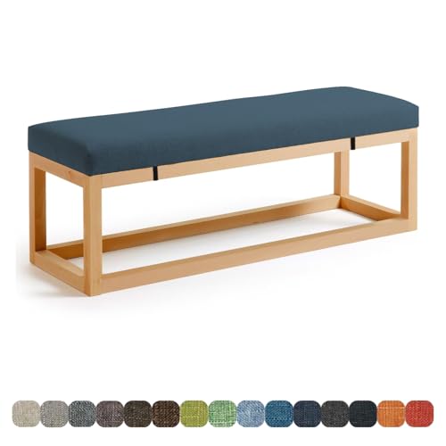 Lsjoaw Bankauflage Bankkissen Sitzauflage Sitzkissen Bank 140X45X3CM Stuhlkissen Bankpolster Schaukel mit abnehmbarem Bezug für Fensterbank Outdoor Gartenmöbel Terrasse Drinnen Sitz,Grey Blue von Lsjoaw