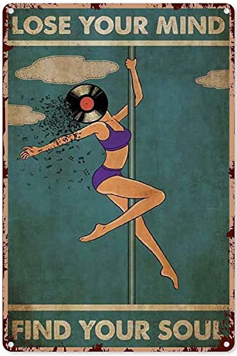 Pole Dance Girl Retro Blechschild aus Metall, Wandkunst, Poster, Dekoration für Kaffee, Pub, Bier, Restaurants, Kunstdekoration, 20,3 x 30,5 cm von Lsjuee