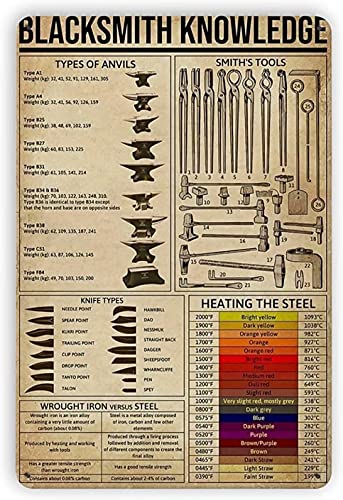 Vintage-Metallschild „Schmied Wissen“, Metall-Blechschild, Wanddekoration, für Familie, Schule, Büro, Café, Männerhöhle, Geschenk, 20,3 x 30,5 cm von Lsjuee