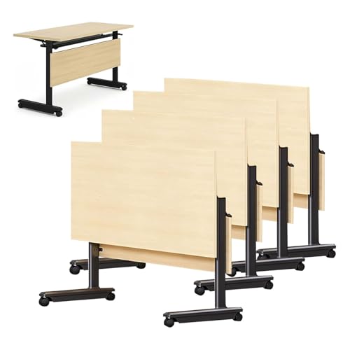 Klappbarer Konferenztisch mit feststellbaren Rollen | 4 mobile Schulungstische | Spanplatten der Güteklasse E1 und Stahlrahmen | Modernes Design in Weiß für Büros, Sitzungssäle und Klassenzimmer Klappbarer Konferenztisch mit feststellbaren Rollen | 4 mobile Schulungstische | Spanplatten der Güteklasse E1 und Stahlrahmen | Modernes Design in Weiß für Büros, Sitzungssäle und Klassenzimmer von Lsoiup