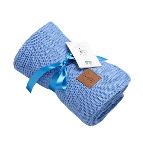 Little Dedi Luxuriöse Babydecke Starlink Geburt für Mädchen & Jungen | Weiche Kuscheldecke, Ideal für Babyschale & Reisebett | Oekotex 100 (Blau) von Little Dedi