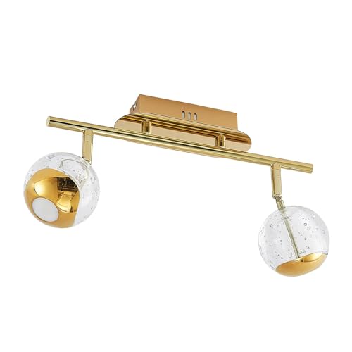 Lucande LED Deckenlampe 'Kilio' (Modern) in Gold/Messing aus Metall u.a. für Wohnzimmer & Esszimmer (2 flammig,) - Deckenleuchte, Wandleuchte, Strahler, Spot, Lampe, Wohnzimmerlampe von Lucande