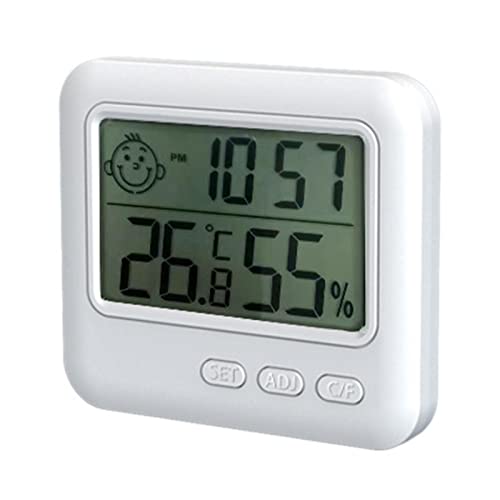 Digitales Thermometer Hygrometer Innen, Thermometer Thermo-Hygrometer Mit Höhengenauigkeit, Temperatur Und Luftfeuchtigkeitsmesser Hydrometer Feuchtigkeit Digital Mit Uhr & ? / ? Funktion Für Zuhause von Luckxing