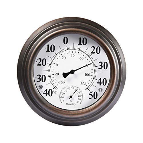 Hygrometer Thermometer 20cm Indoor Outdoor Feuchtigkeitsthermometer Innen Außentemperatur Luftfeuchtigkeitsmesser Für Klima Monitor Luftfeuchtigkeitsthermometer Gauge Indicator Temperature Monitor von Luckxing